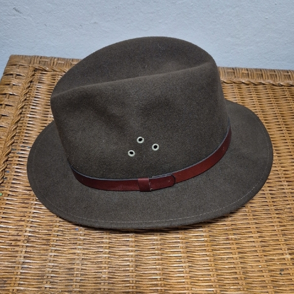 Country Gentleman Brown Lite Felt 100% Wool Fedora Hat Sz L Unisex - Picture 2 of 10